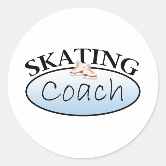 姿スケートで滑るコーチ ラウンドシール (正面)