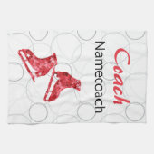 姿スケートで滑るコーチ-レッドスタースケートタオル キッチンタオル (横)