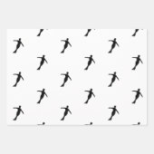 姿スケートで滑るシルエットラップ紙セット3 ラッピングペーパーシート (正面3)