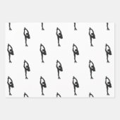 姿スケートで滑るシルエットラップ紙セット3 ラッピングペーパーシート (正面)