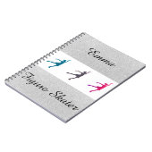 姿スケートで滑るシルバースパークル ノートブック (左側)