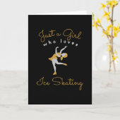 姿スケートで滑るジャストアガールアイススケートで滑る カード (黄色い花)