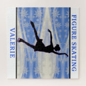 姿スケートで滑るスノーフレークパズル ジグソーパズル (横)