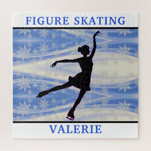 姿スケートで滑るスノーフレークパズル ジグソーパズル (縦)