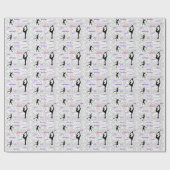 姿スケートで滑るタイポグラフィラッピング紙(名前あり) ラッピングペーパー (フラット)