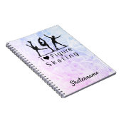 姿スケートで滑るノートブック – Pink to blue Iハート ノートブック (右側)