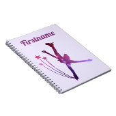 姿スケートで滑るノート – パープルアラベスク ノートブック (右側)