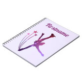 姿スケートで滑るノート – パープルアラベスク ノートブック (左側)