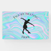 姿スケートで滑るバナーと彼女の名前！ 横断幕 (横)