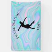 姿スケートで滑るバナーと彼女の名前！ 横断幕 (縦)