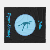 姿スケートで滑るパーソナライズされたフリースブランケット フリースブランケット (正面(横))