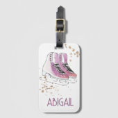 「姿スケートで滑るパーソナライズされた」 ラゲッジタグ (正面縦)