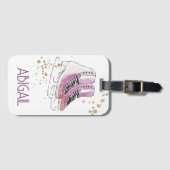 「姿スケートで滑るパーソナライズされた」 ラゲッジタグ (正面横)