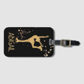 「姿スケートで滑るパーソナライズされた」 ラゲッジタグ (正面横)