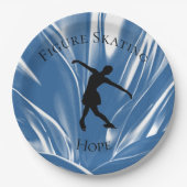 姿スケートで滑るパーティー紙プレート（名前あり） ペーパープレート (正面)