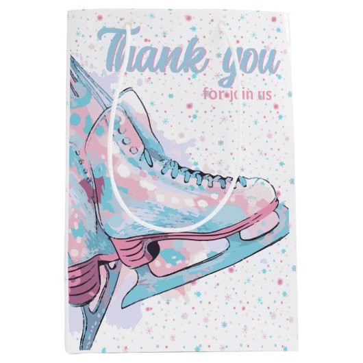 姿スケートで滑るパーティー ミディアムペーパーバッグ (正面)