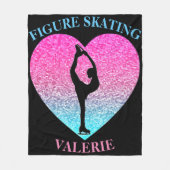 姿スケートで滑るフリースブランケットパーソナライズされた名 フリースブランケット (正面)