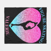 姿スケートで滑るフリースブランケットパーソナライズされた名 フリースブランケット (正面(横))