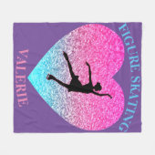 姿スケートで滑るフリースブランケットパーソナライズされた名 フリースブランケット (正面(横))