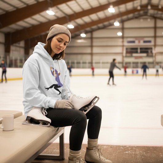 姿スケートで滑るフード付きスウェットシャツ パーカ