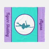 姿スケートで滑るブランケット(名前あり) フリースブランケット (正面(横))