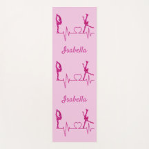 姿スケートで滑るヨガマットハートビートピンクスワール