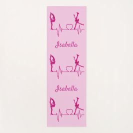 姿スケートで滑るヨガマットハートビートピンクスワール ヨガマット