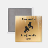 姿スケートで滑るレベルのテスト年金ゴールド マグネット (正面/裏面)