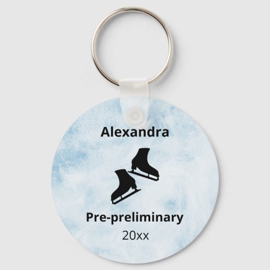 姿スケートで滑るレベル試験年青氷キーチェーン キーホルダー (正面)