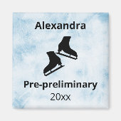 姿スケートで滑るレベル試験年青氷 マグネット (正面)