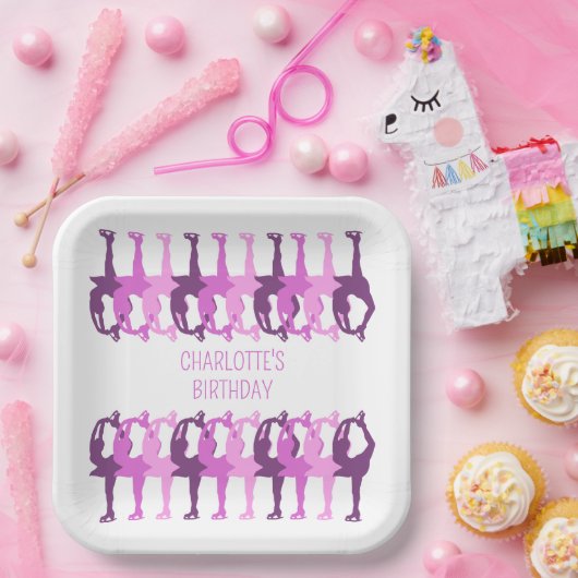 姿スケートで滑る同期化群パーソナライズされた ペーパープレート (パーティー)