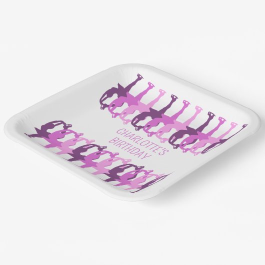 姿スケートで滑る同期化群パーソナライズされた ペーパープレート (傾斜あり)