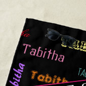 姿スケートで滑る名パーソナライズされた全体 ビーチタオル (インサイチュ)