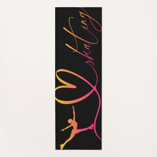 姿スケートで滑る名前をカスタムするヨガマット ヨガマット (正面)