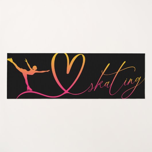 姿スケートで滑る名前をカスタムするヨガマット ヨガマット (正面(横))