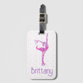 姿スケートで滑る名前をカスタムするラゲージタグ ラゲッジタグ (正面縦)