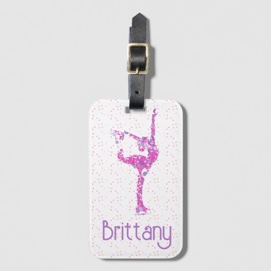 姿スケートで滑る名前をカスタムするラゲージタグ ラゲッジタグ (正面縦)