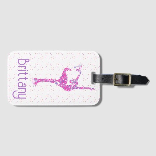 姿スケートで滑る名前をカスタムするラゲージタグ ラゲッジタグ (正面横)