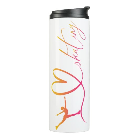 姿スケートで滑る女の子"私は愛スケートで滑る" タンブラー (回転左)