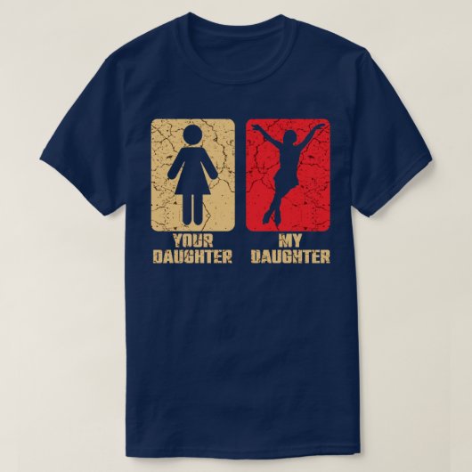 姿スケートで滑る娘 Tシャツ (デザイン正面)