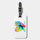 姿スケートで滑る感動的引用文デザイン ラゲッジタグ (正面縦)