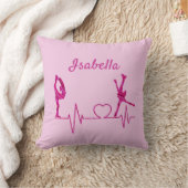 姿スケートで滑る枕ハートビートピンクスワール クッション (ブランケット)