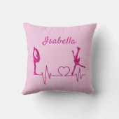 姿スケートで滑る枕ハートビートピンクスワール クッション (裏面)