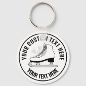 姿スケートで滑る氷スケートで滑るアイコンカスタムキーチェーン キーホルダー (正面)