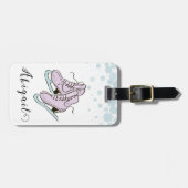 姿スケートで滑る氷スケートで滑るスケート名前をカスタムする ラゲッジタグ (正面横)