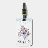 姿スケートで滑る氷スケートで滑るスケート名前をカスタムする ラゲッジタグ (正面縦)