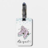 姿スケートで滑る氷スケートで滑るスケート名前をカスタムする ラゲッジタグ (裏面縦)