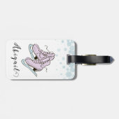 姿スケートで滑る氷スケートで滑るスケート名前をカスタムする ラゲッジタグ (裏面横)