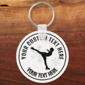 姿スケートで滑る氷スケートで滑る雌カスタム キーホルダー (正面)