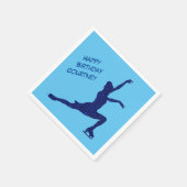 姿スケートで滑る誕生日ブルースパークル紙ナプキンス スタンダードカクテルナプキン (角)